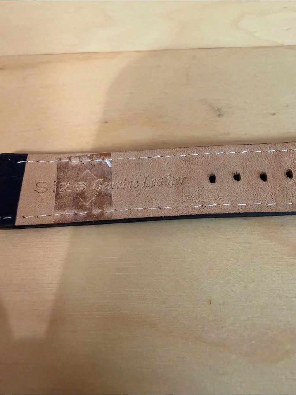 Men’s Genuine Leather Croc Embossed Watch Band Black 20mm New